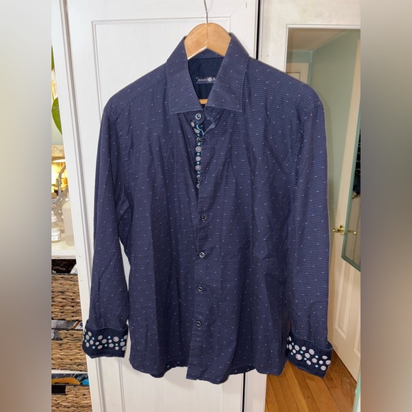 Stone Rose Dark Blue Patterned Shirt small - Picture 7 of 7